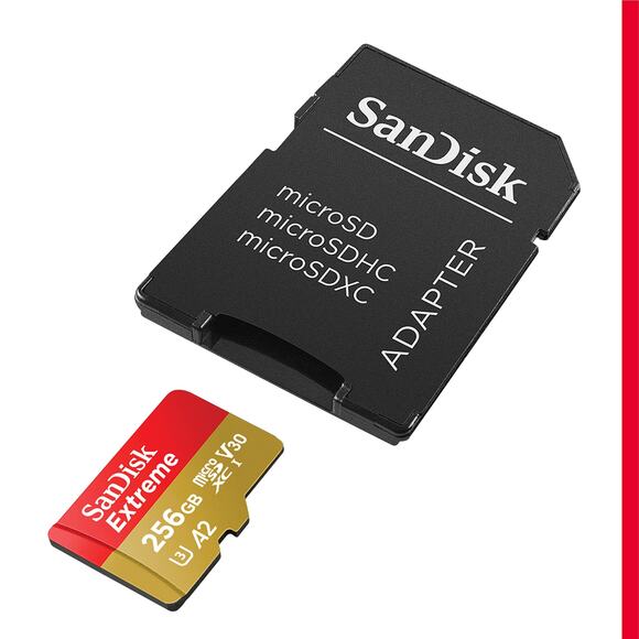 NWT SanDisk 256GB Extreme microSDXC UHS-I Memory Card with Adapter, Up to 190MB - Picture 2 of 7